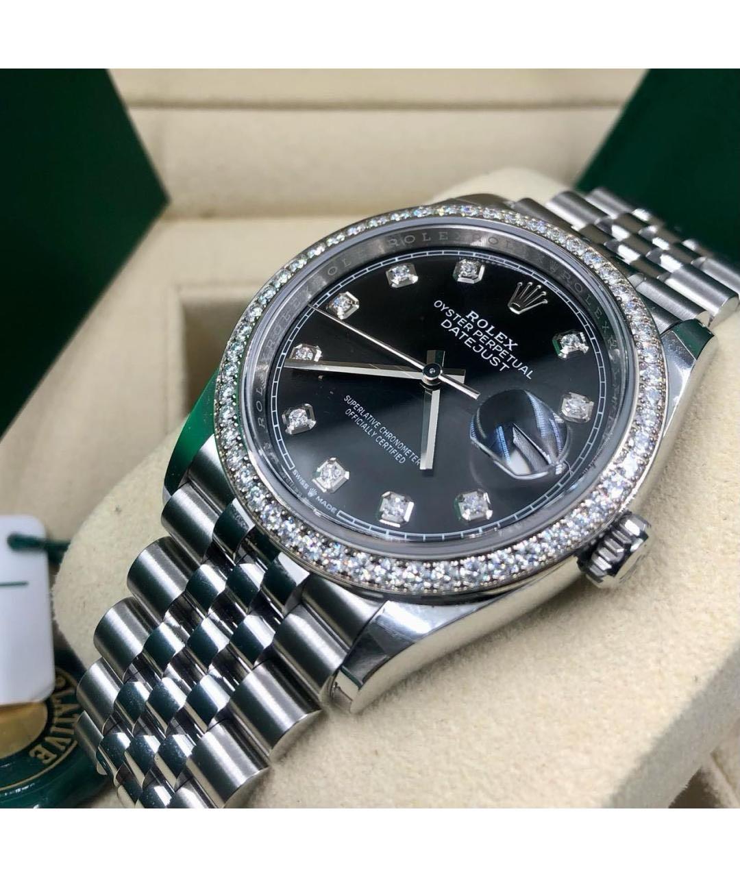 ROLEX Черные часы из золота и стали, фото 2