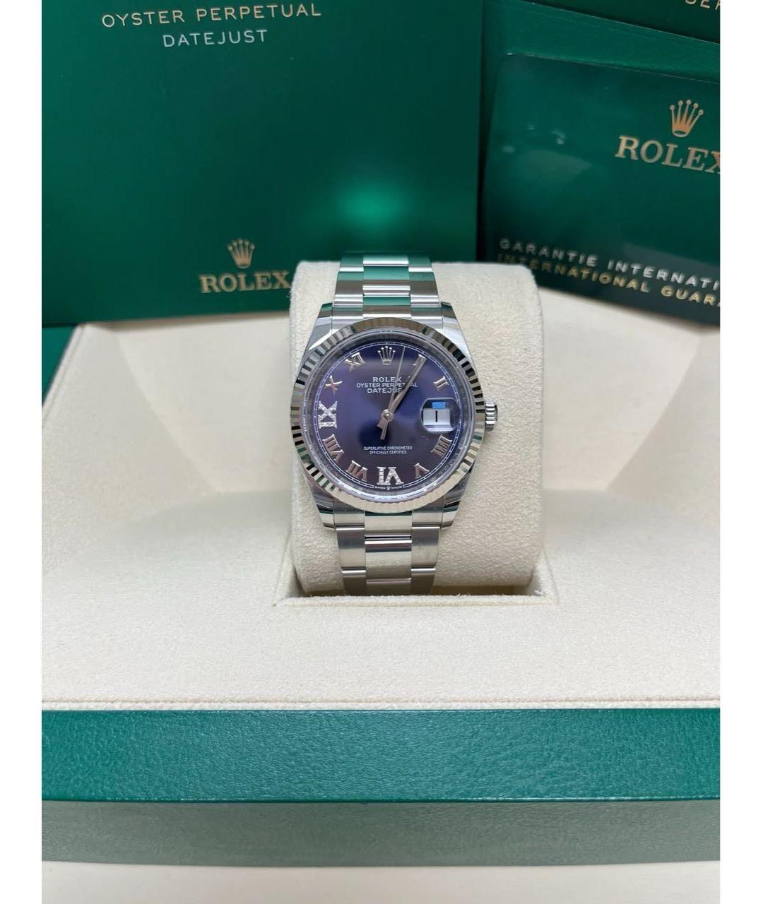 ROLEX Фиолетовые часы из золота и стали, фото 4