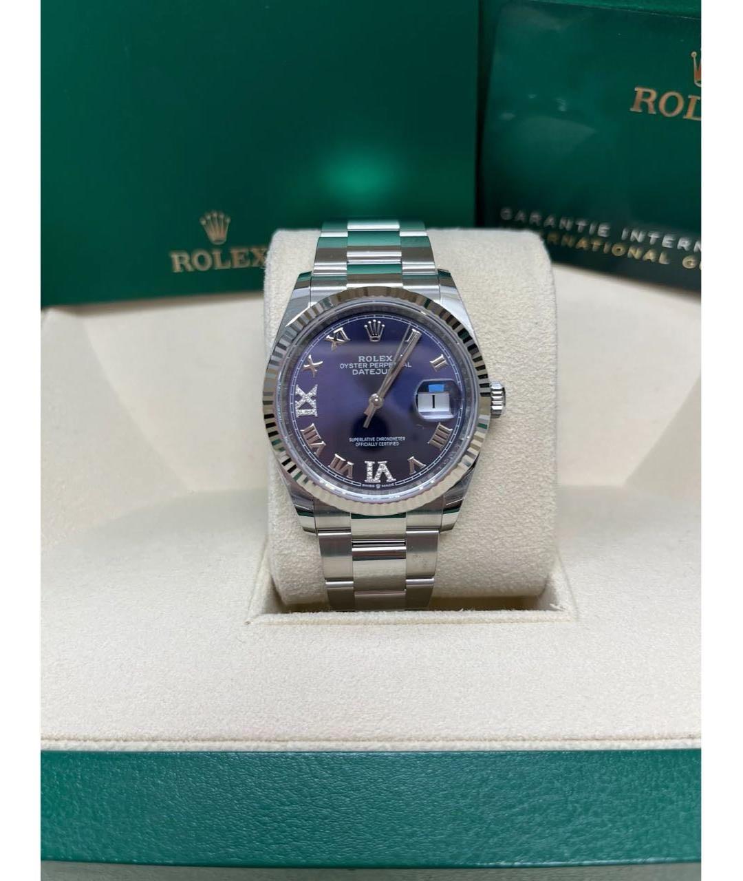 ROLEX Фиолетовые часы из золота и стали, фото 2