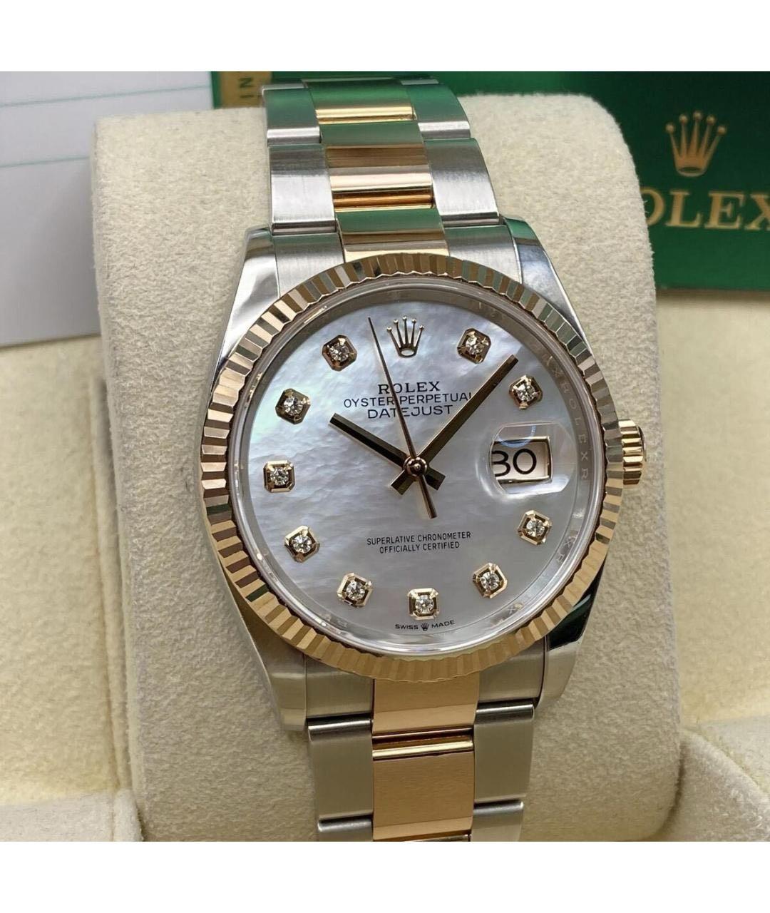 ROLEX Белые часы из розового золота, фото 2