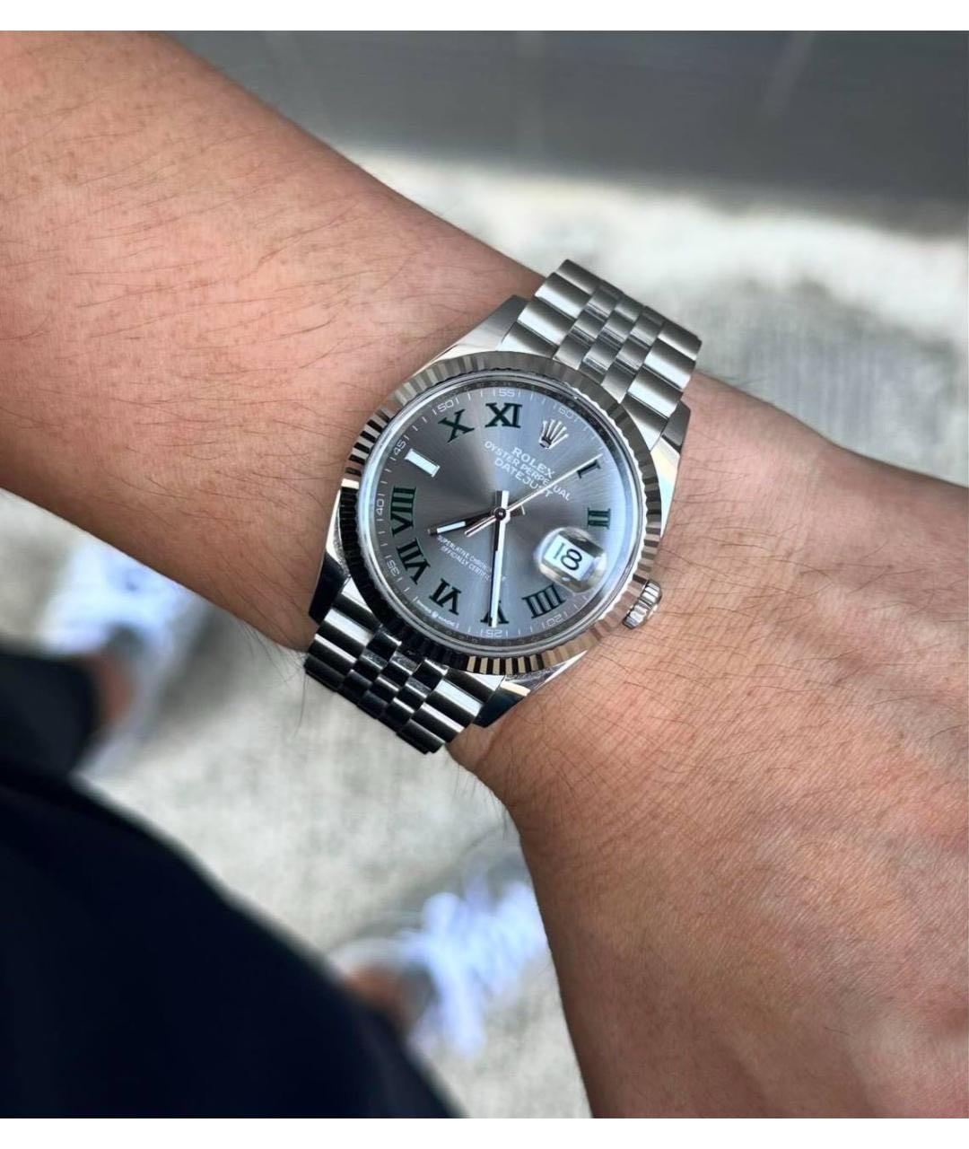 ROLEX Антрацитовые часы из белого золота, фото 3