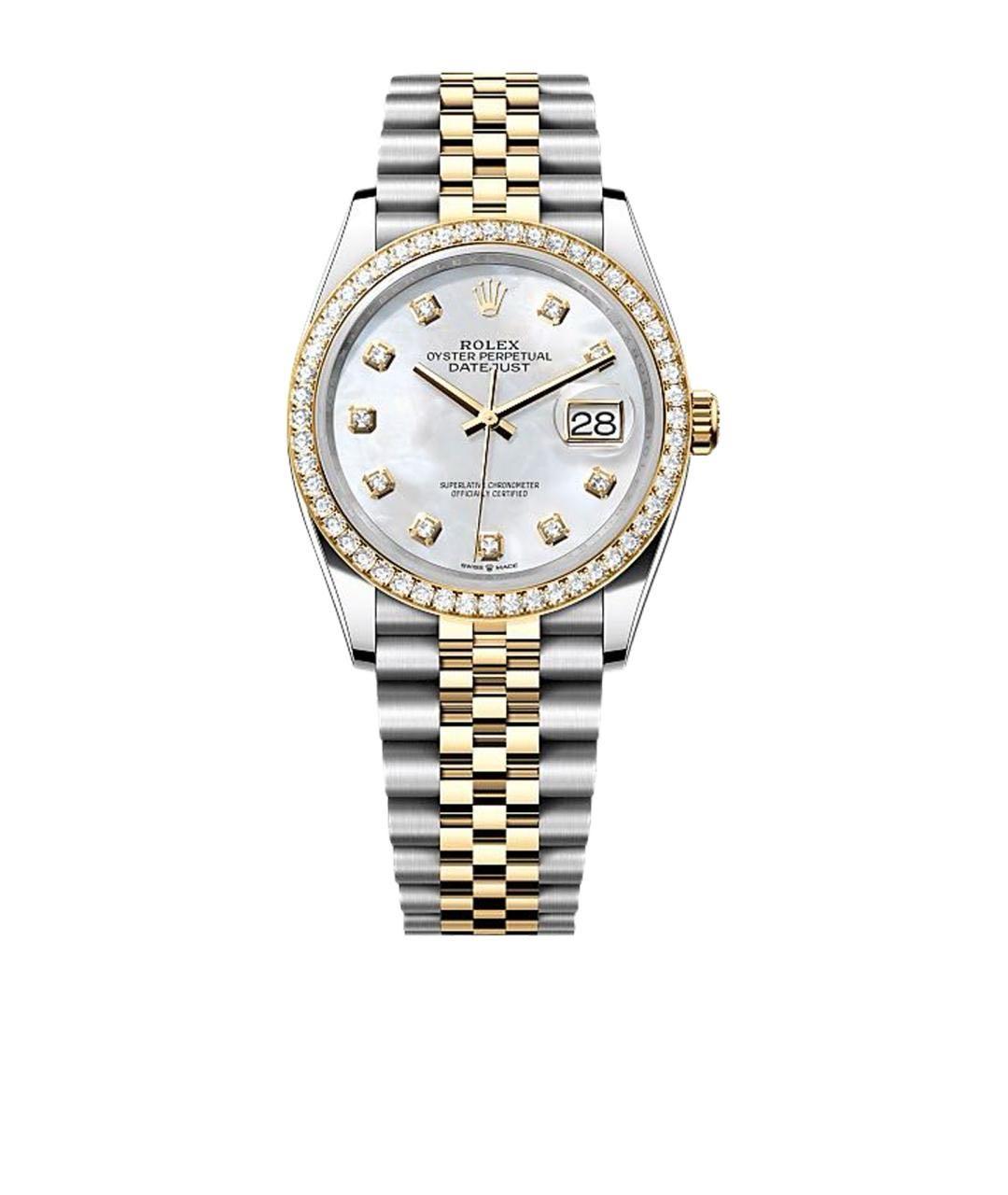 ROLEX Белые часы из золота и стали, фото 1