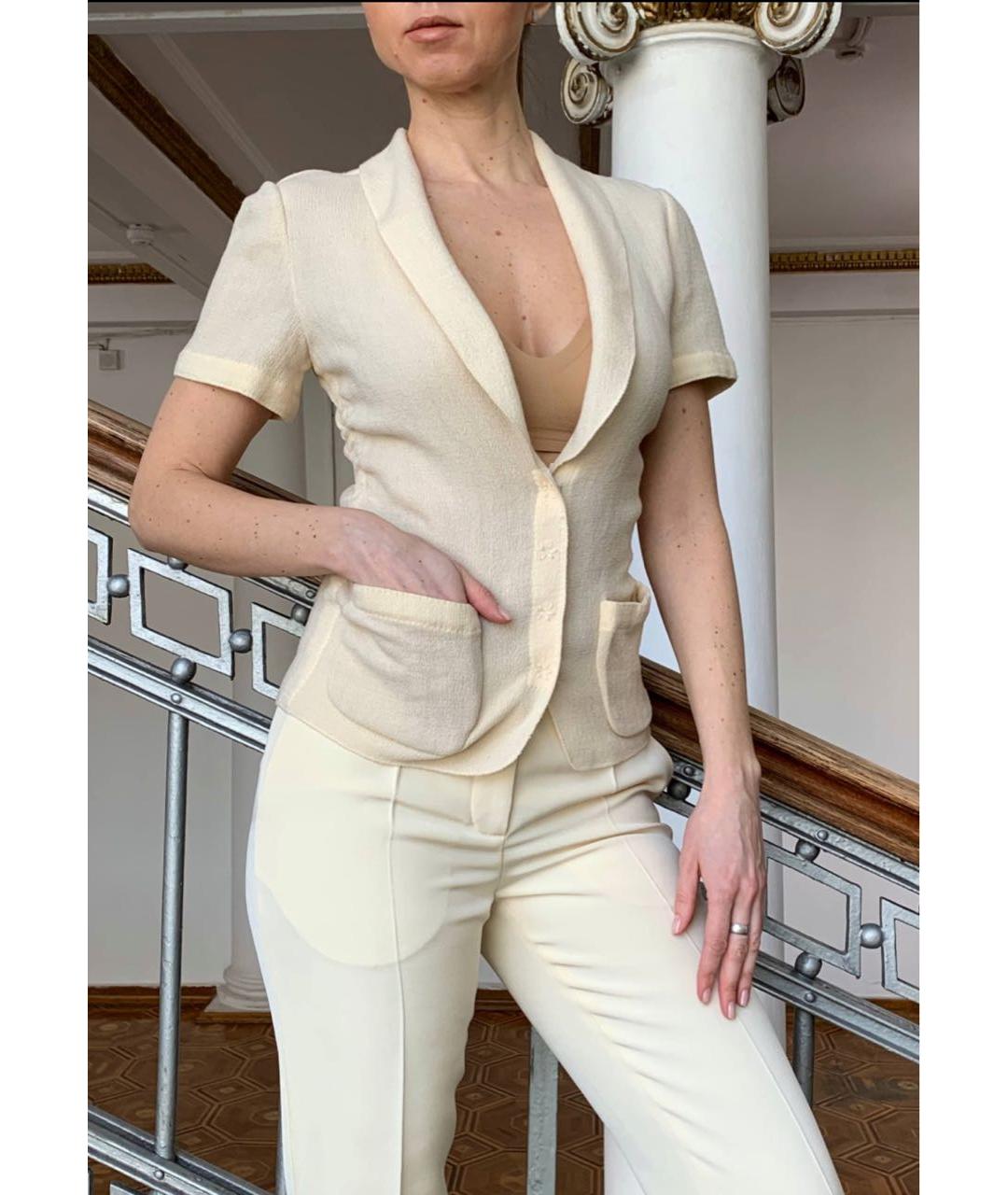 BOTTEGA VENETA Бежевый шерстяной костюм с юбками, фото 6