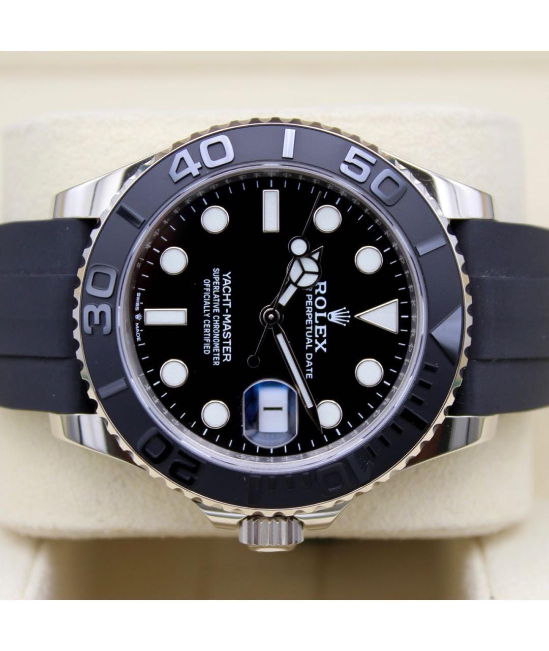 ROLEX Черные часы из белого золота, фото 5