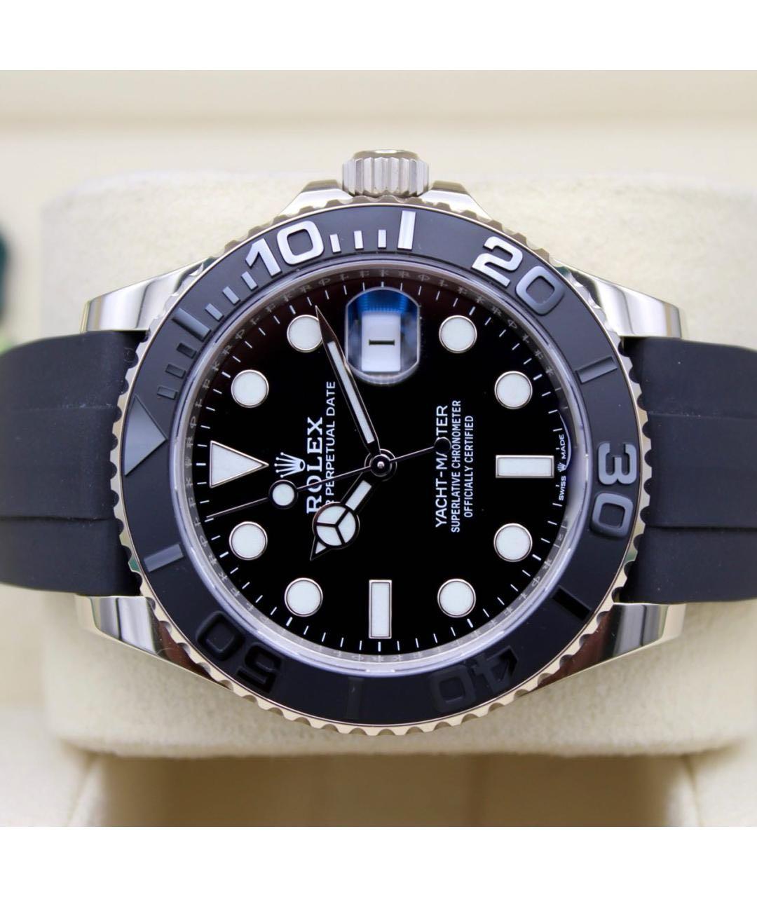 ROLEX Черные часы из белого золота, фото 6