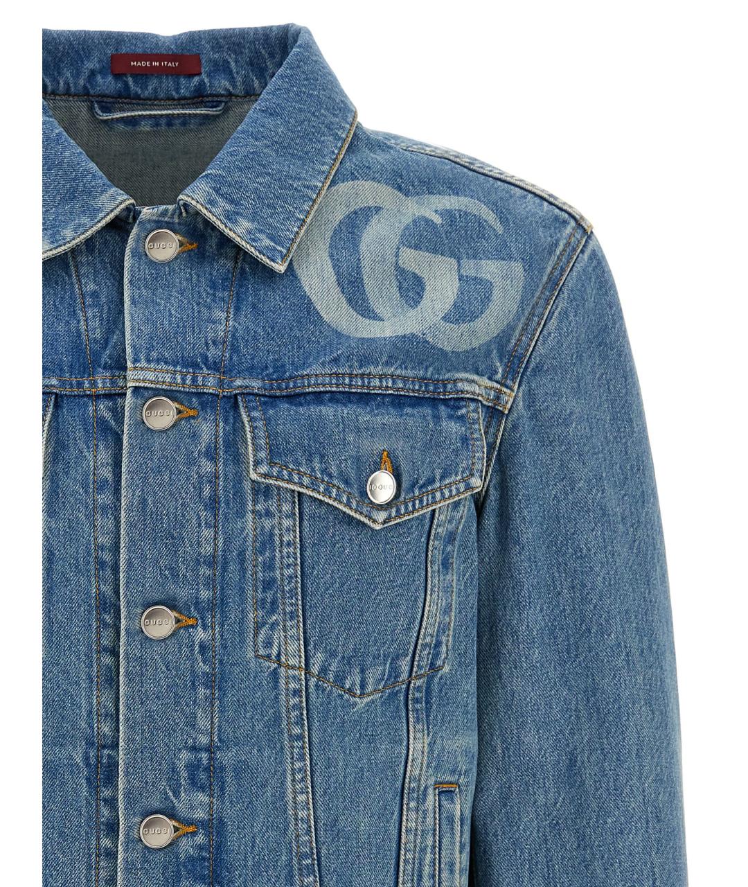 GUCCI Синяя хлопковая куртка, фото 3