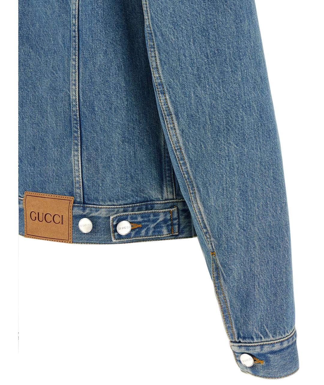 GUCCI Синяя хлопковая куртка, фото 4
