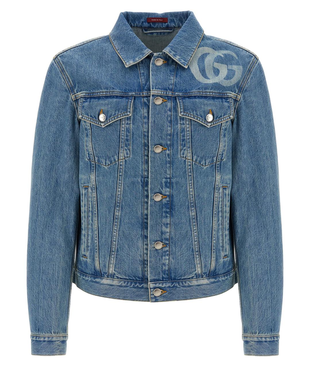 GUCCI Синяя хлопковая куртка, фото 1