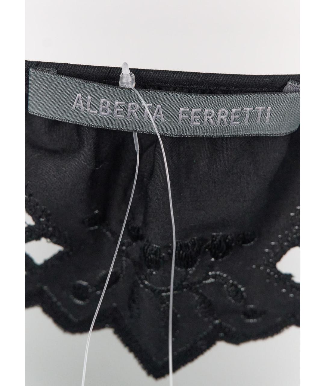 ALBERTA FERRETTI Черное хлопковое повседневное платье, фото 3