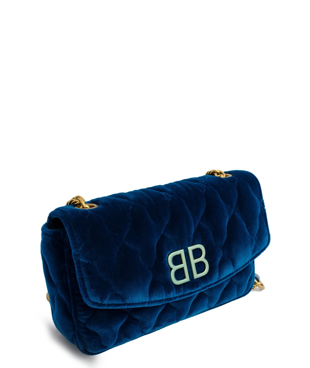 BALENCIAGA Синяя бархатная сумка тоут, фото 2