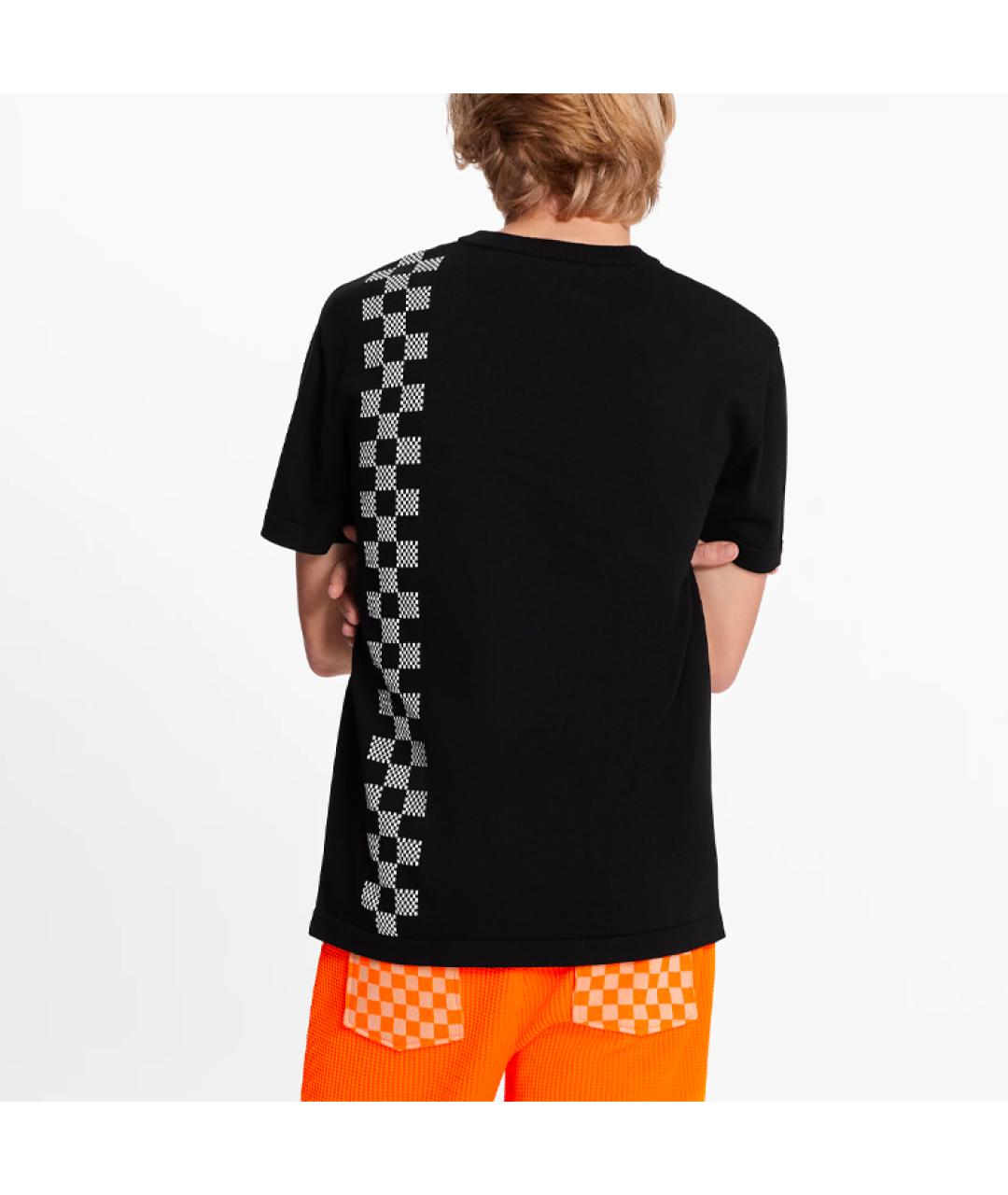 LOUIS VUITTON Черная хлопковая футболка, фото 4