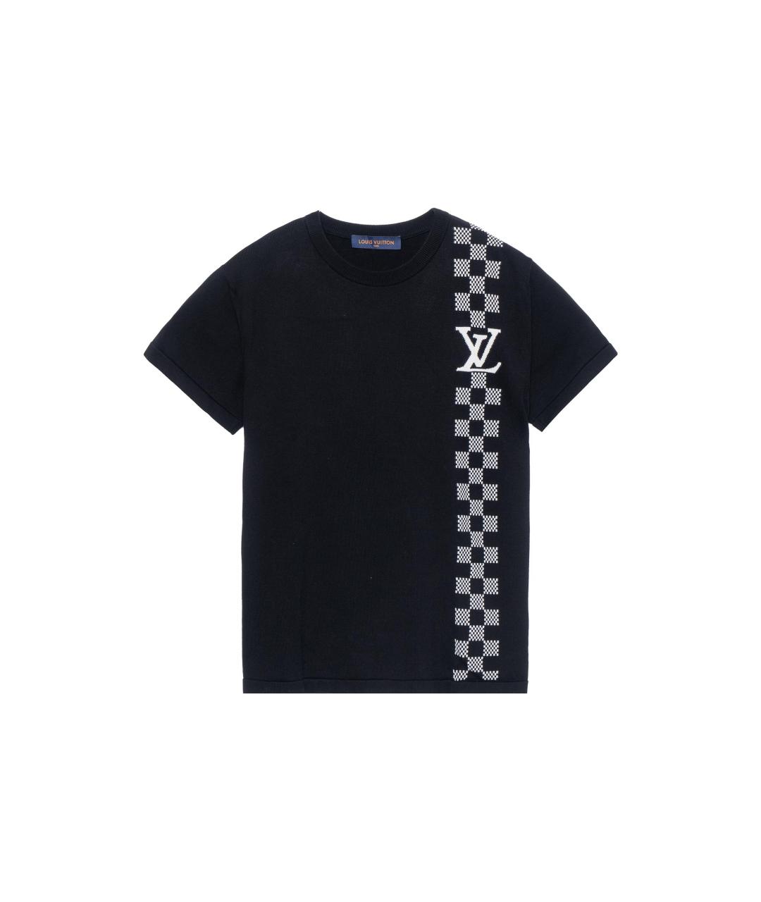 LOUIS VUITTON Черная хлопковая футболка, фото 1