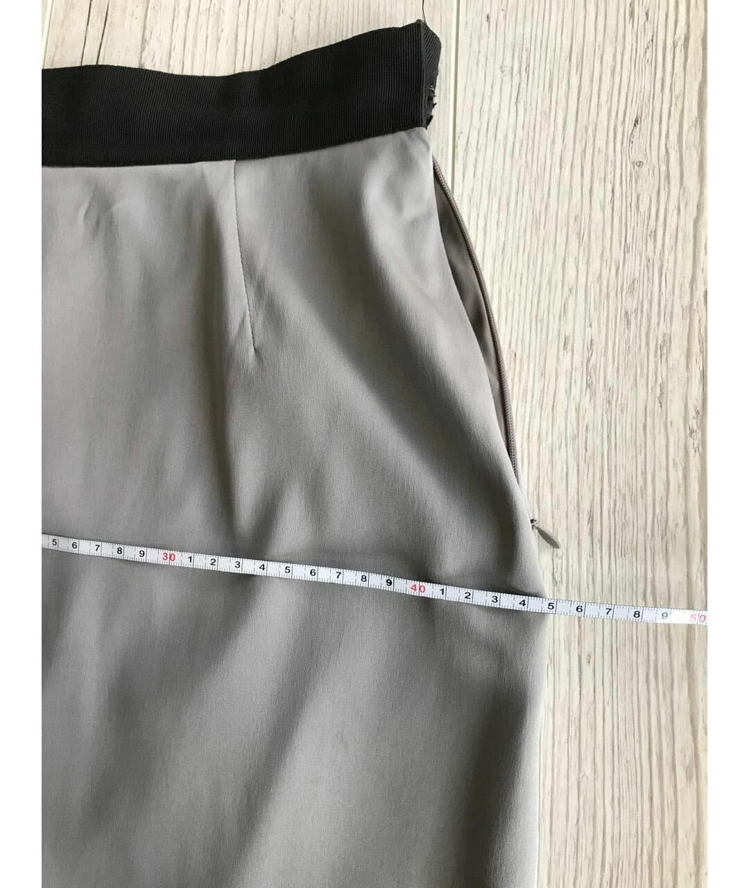 VALENTINO Серая шелковая юбка миди, фото 4