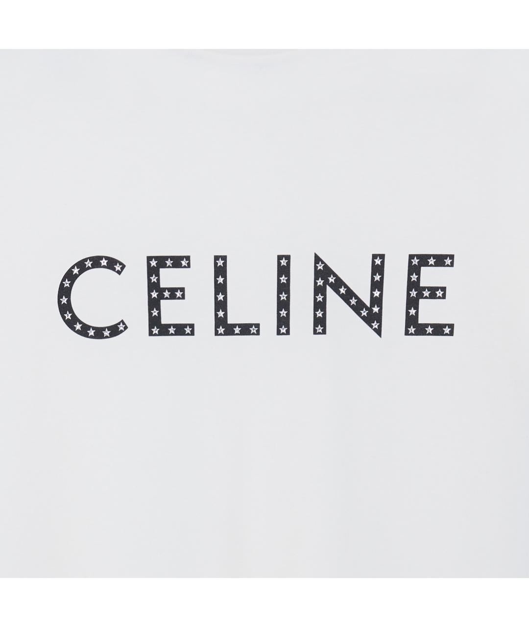 CELINE Белая хлопковая футболка, фото 3
