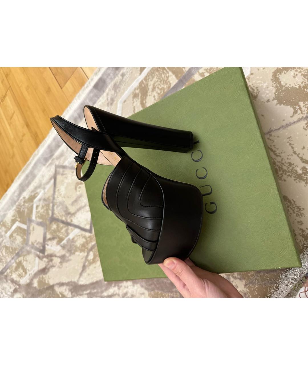 GUCCI Черные кожаные туфли, фото 5