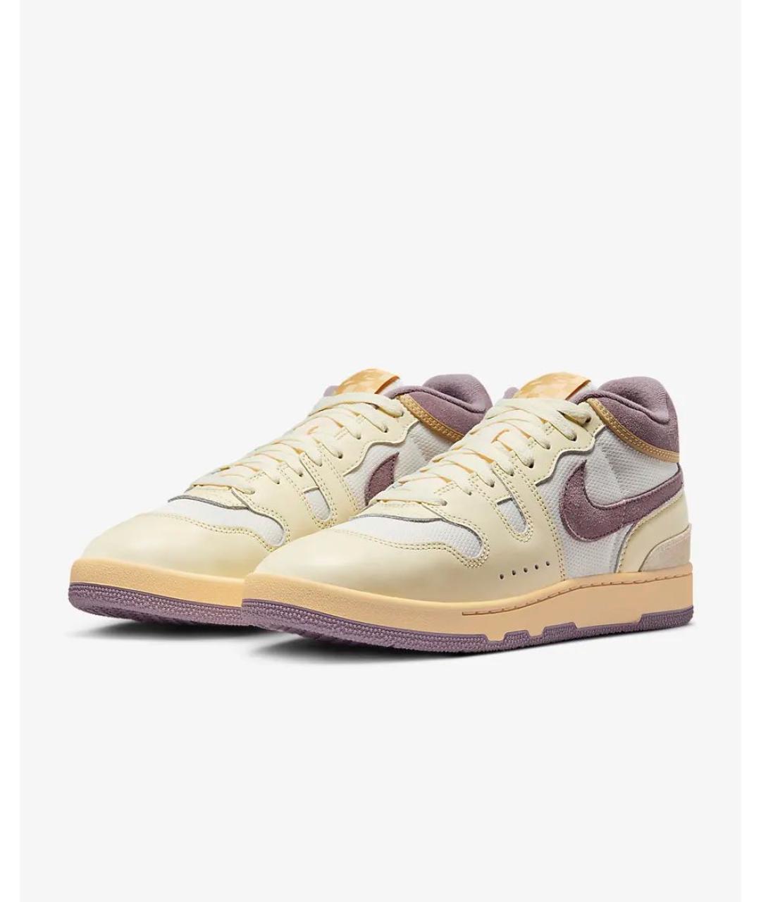 NIKE Бежевые замшевые высокие кроссовки / кеды, фото 3