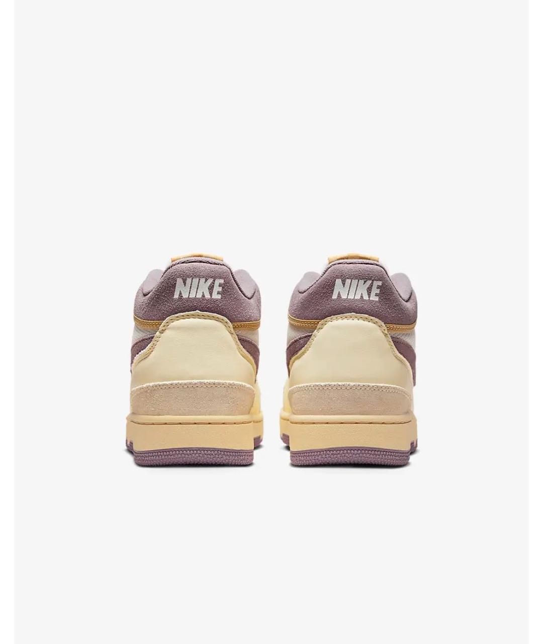 NIKE Бежевые замшевые высокие кроссовки / кеды, фото 4