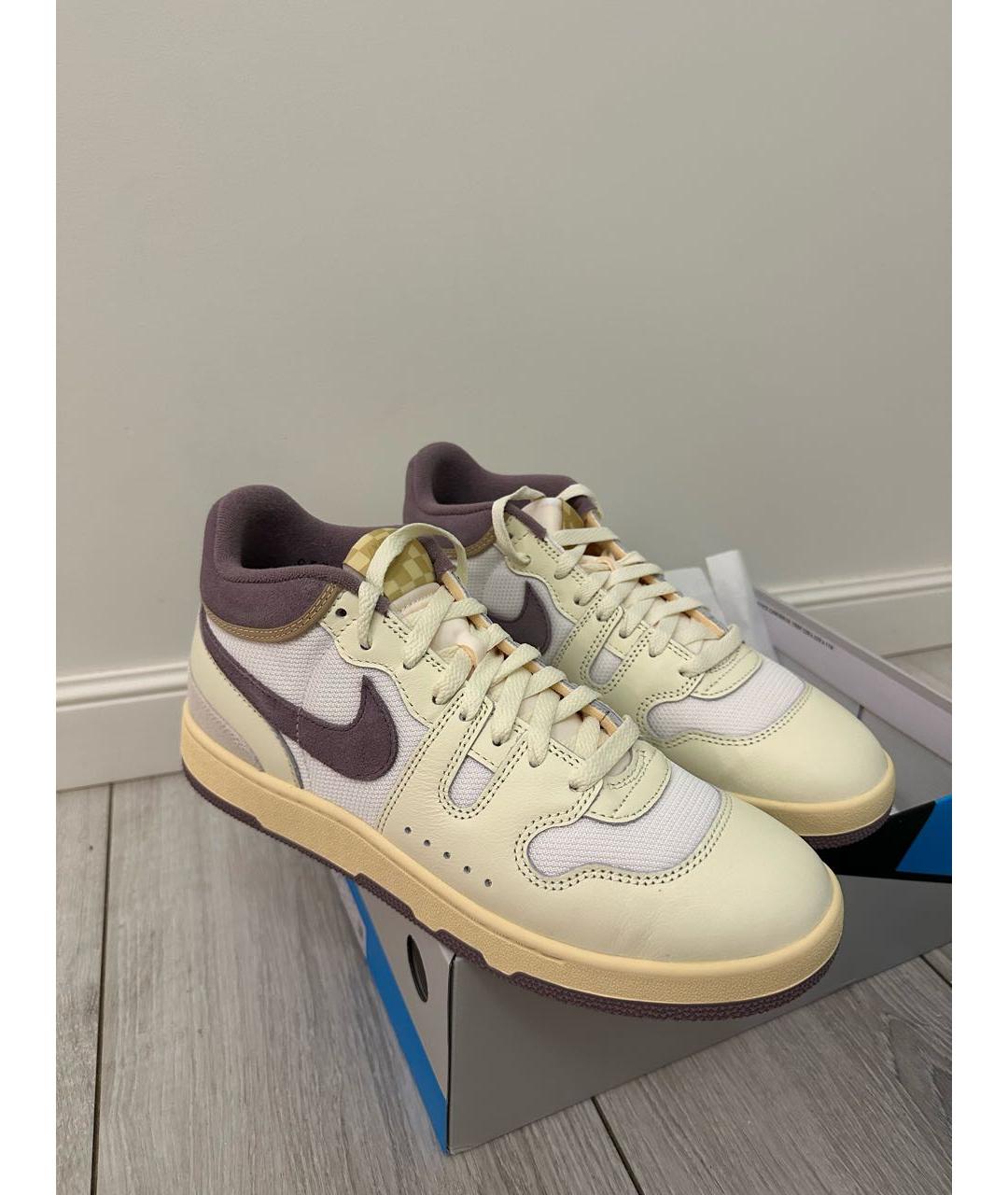NIKE Бежевые замшевые высокие кроссовки / кеды, фото 6
