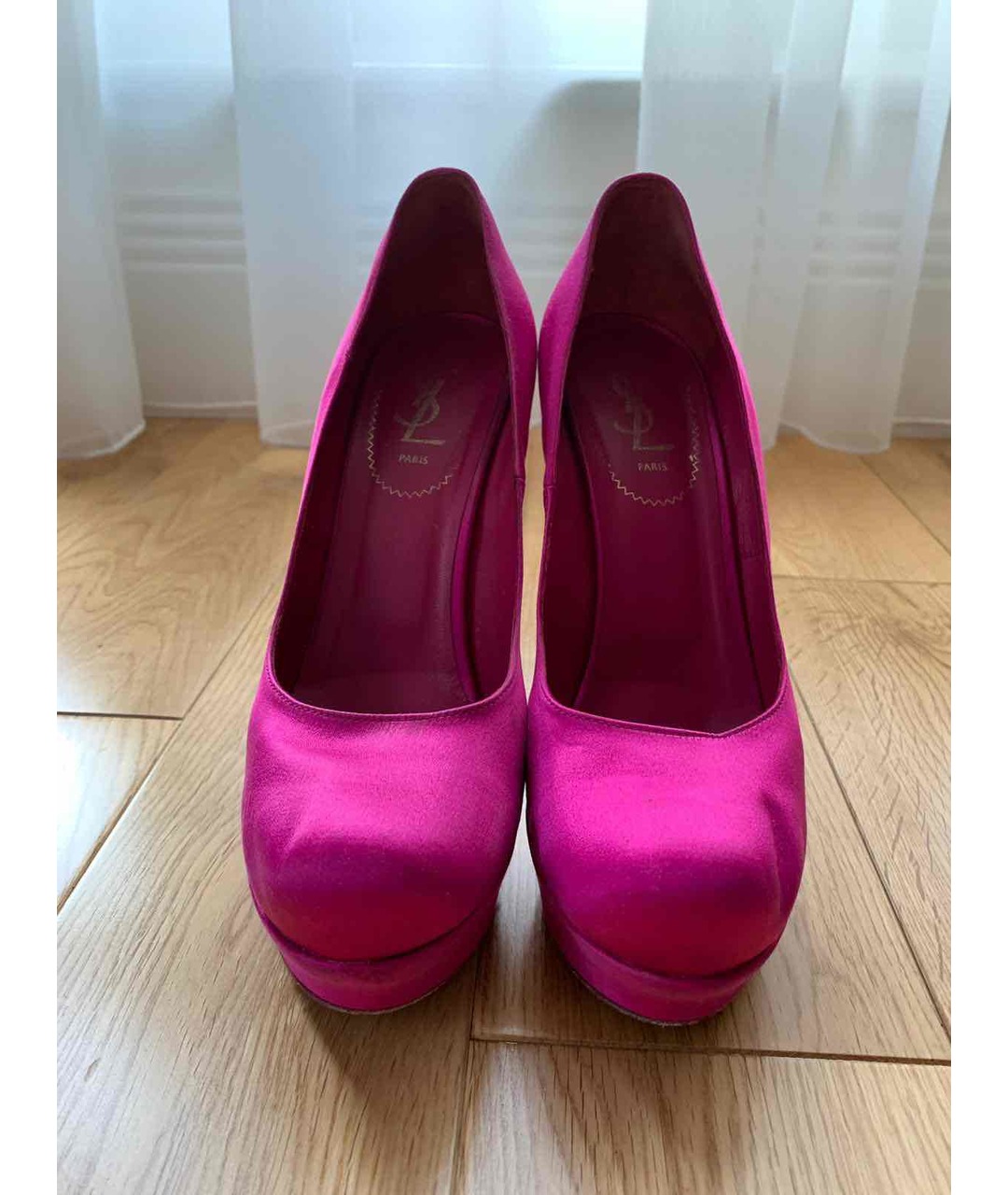 SAINT LAURENT Розовые текстильные туфли, фото 2