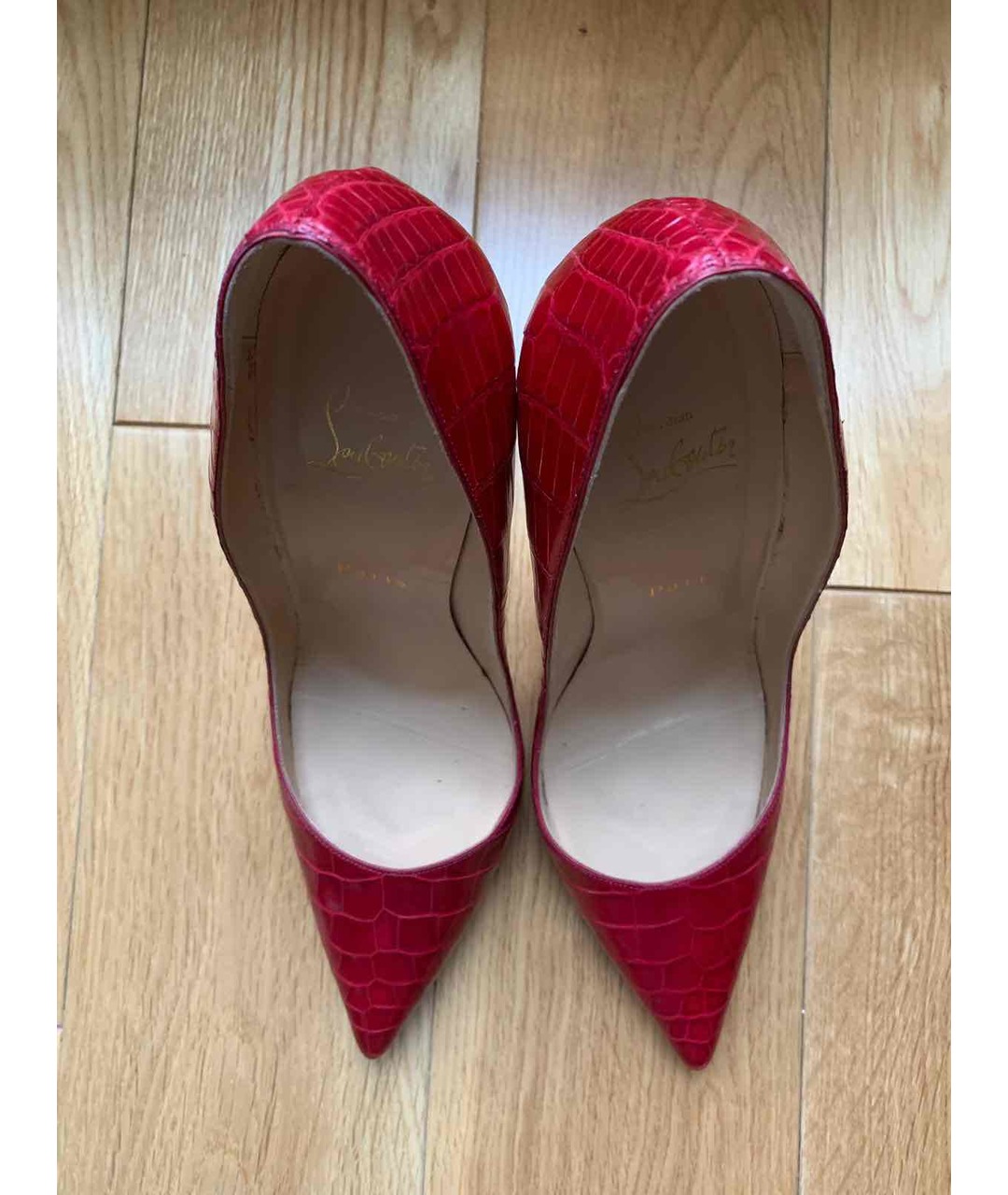 CHRISTIAN LOUBOUTIN Красные туфли из экзотической кожи, фото 3