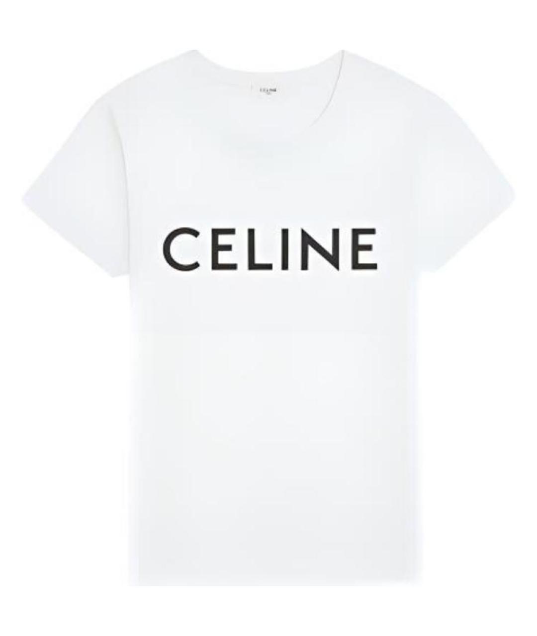 CELINE Белая хлопковая футболка, фото 1