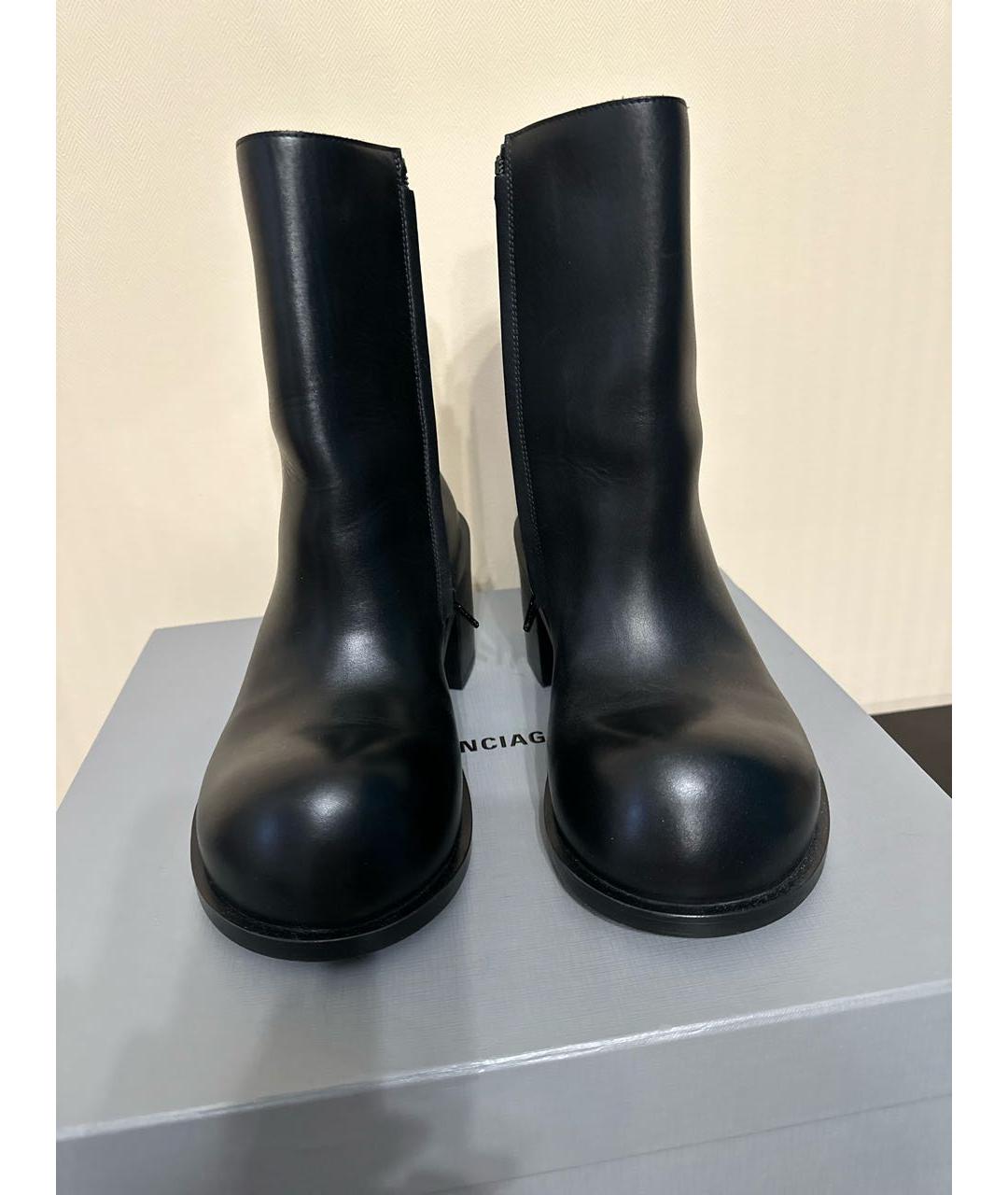 BALENCIAGA Черные кожаные ботинки, фото 2