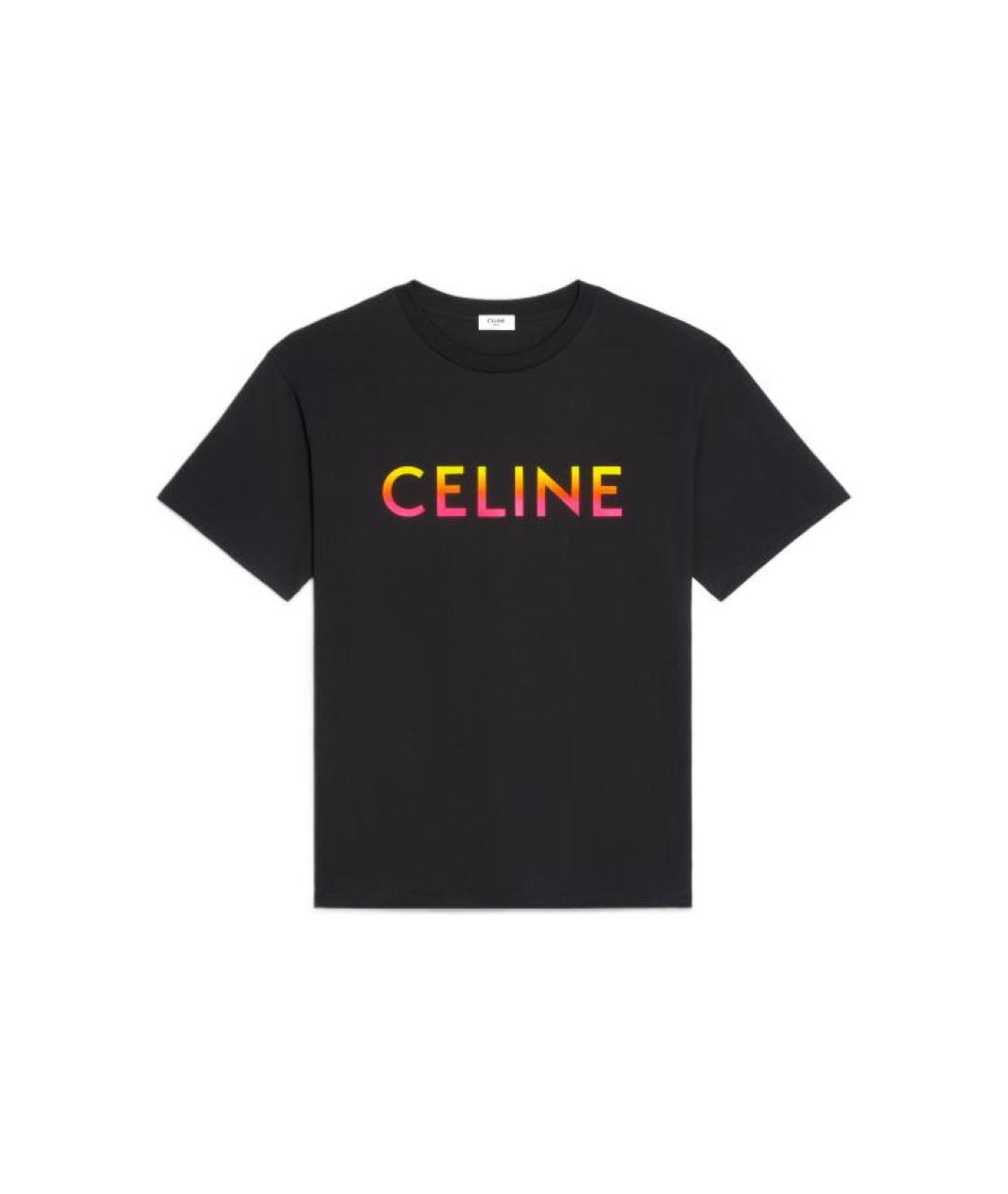 CELINE Черная хлопковая футболка, фото 1