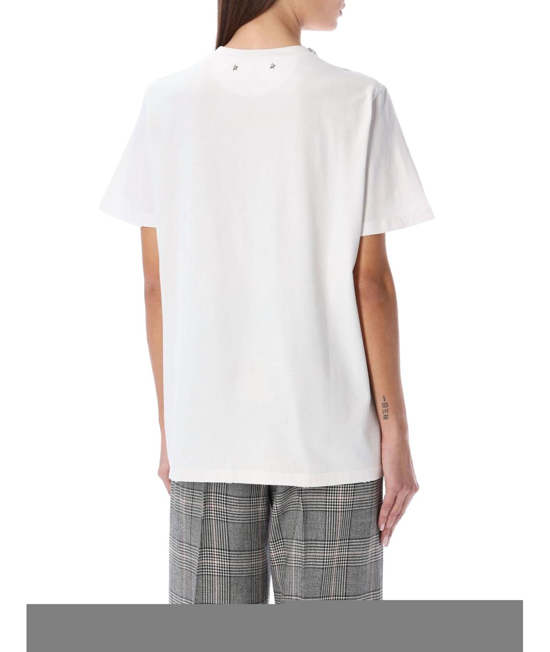 GOLDEN GOOSE DELUXE BRAND Белая хлопковая футболка, фото 3