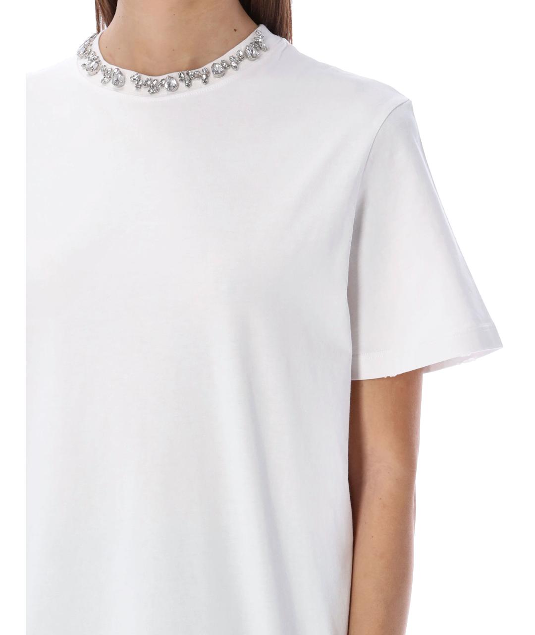 GOLDEN GOOSE DELUXE BRAND Белая хлопковая футболка, фото 4