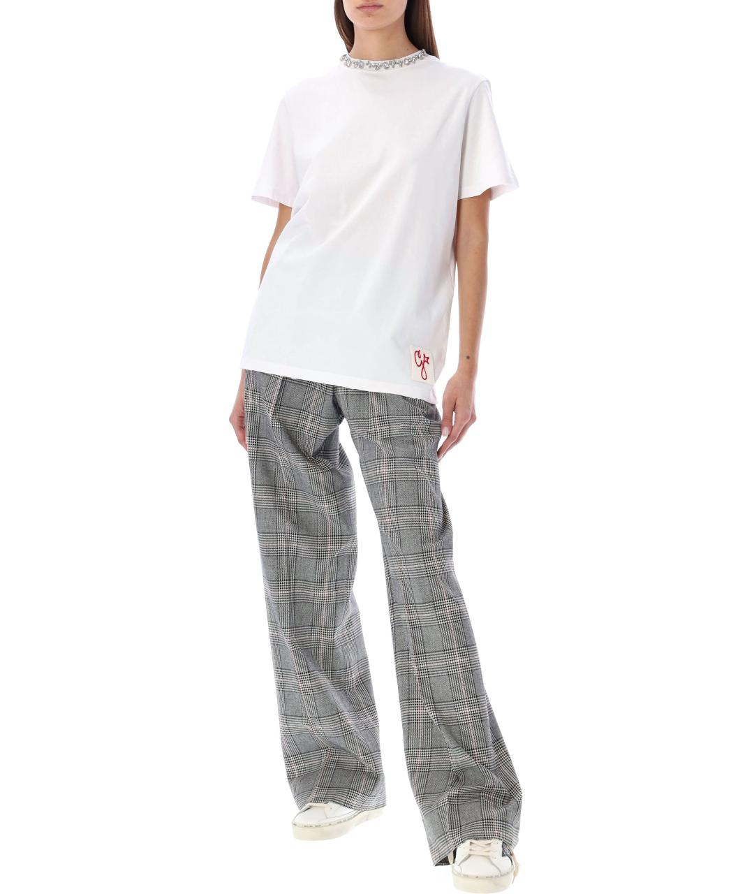 GOLDEN GOOSE DELUXE BRAND Белая хлопковая футболка, фото 6