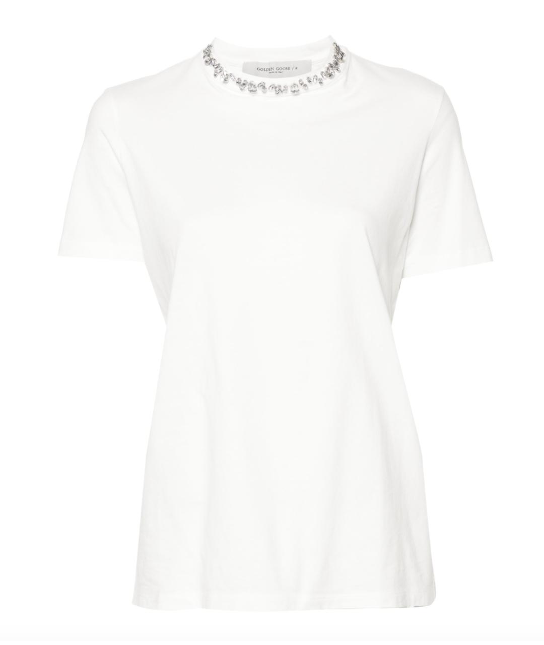 GOLDEN GOOSE DELUXE BRAND Белая хлопковая футболка, фото 1