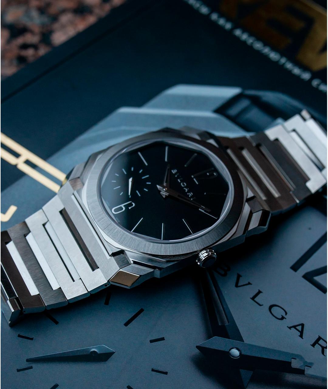 BVLGARI Черные часы, фото 3