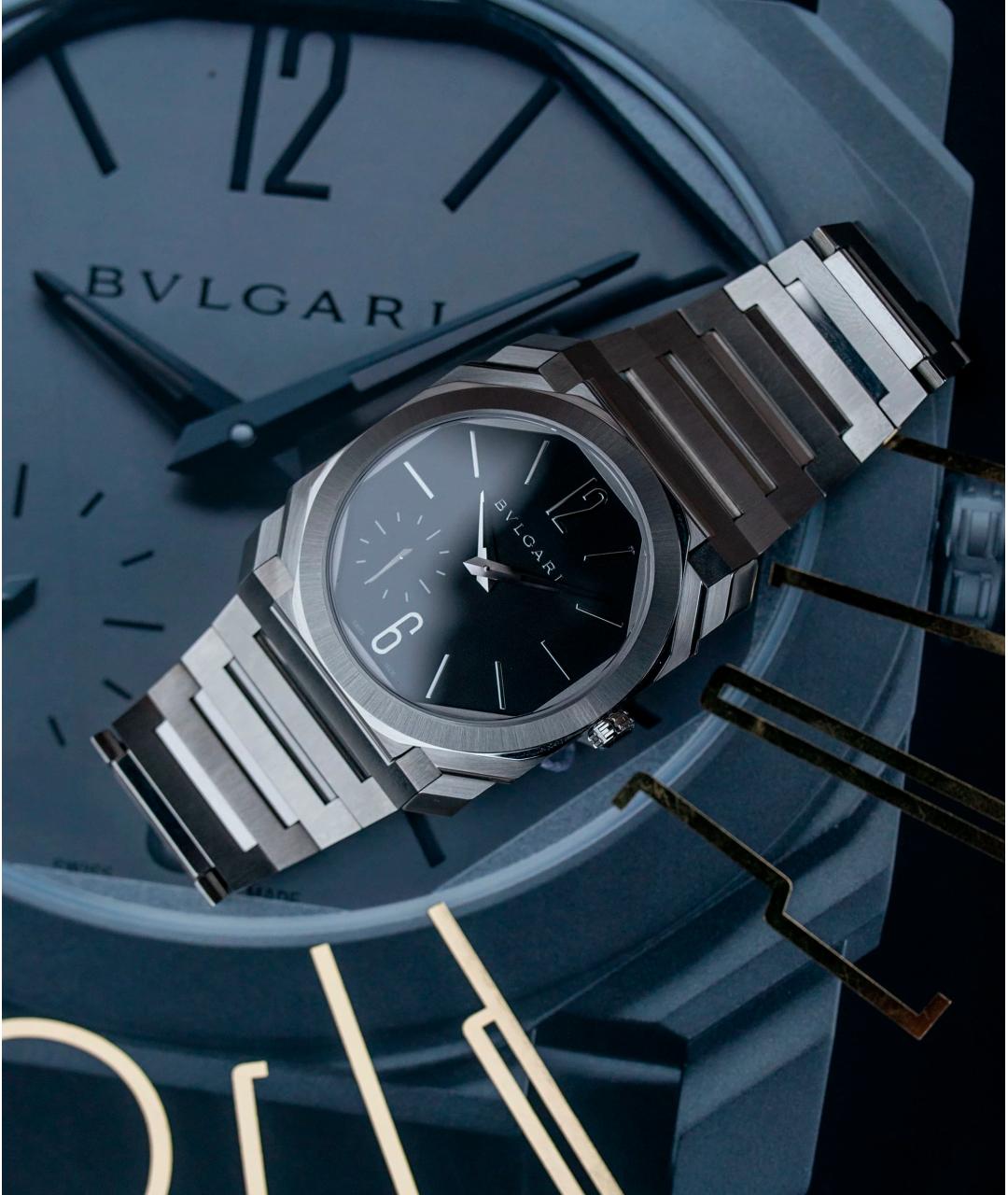 BVLGARI Черные часы, фото 4