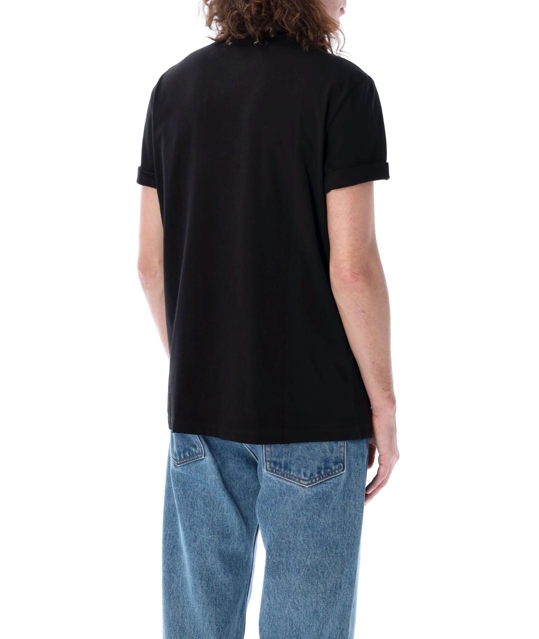 GOLDEN GOOSE DELUXE BRAND Черная хлопковая футболка, фото 3