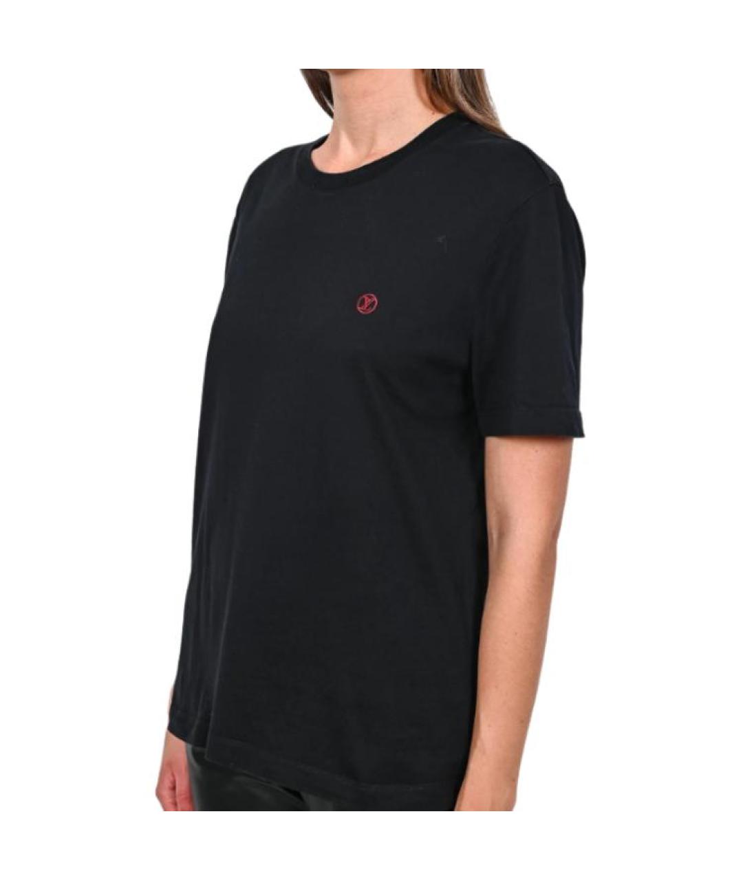 LOUIS VUITTON Черная хлопковая футболка, фото 3