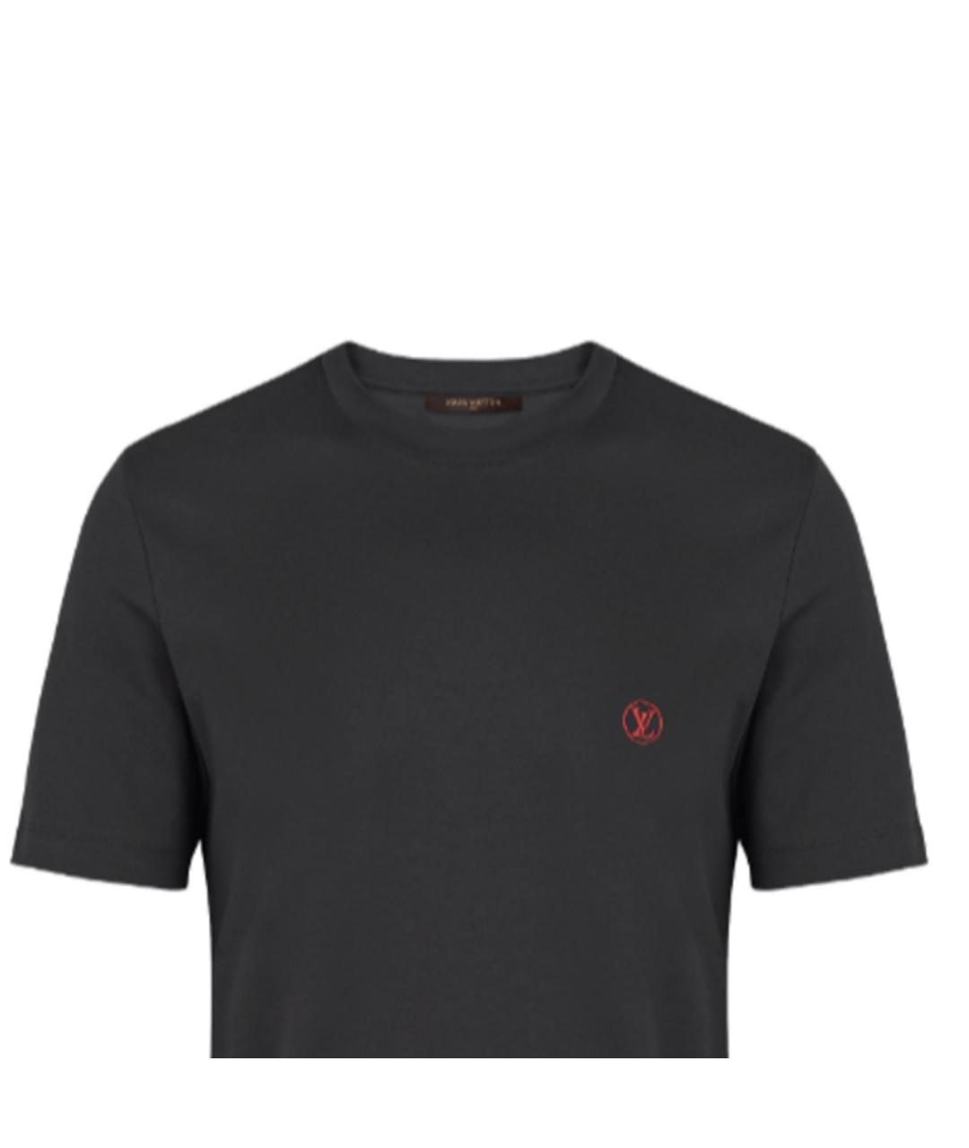 LOUIS VUITTON Черная хлопковая футболка, фото 5