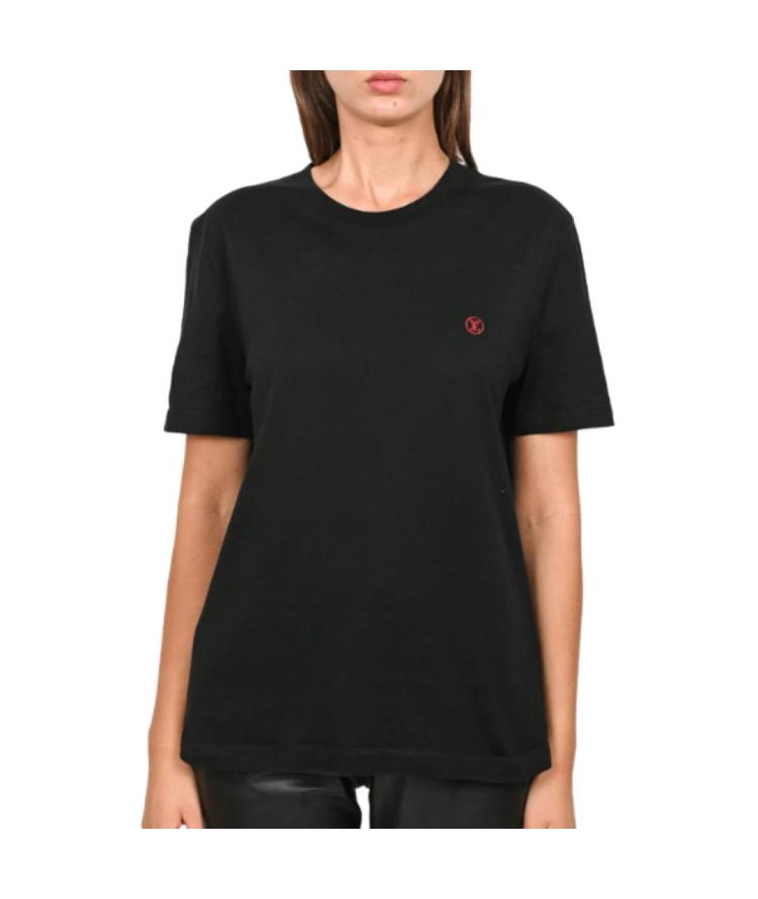 LOUIS VUITTON Черная хлопковая футболка, фото 2