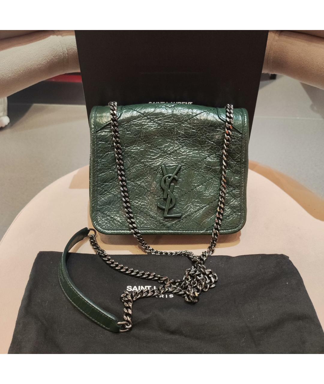 TIFFANY&CO Зеленая кожаная сумка через плечо, фото 6