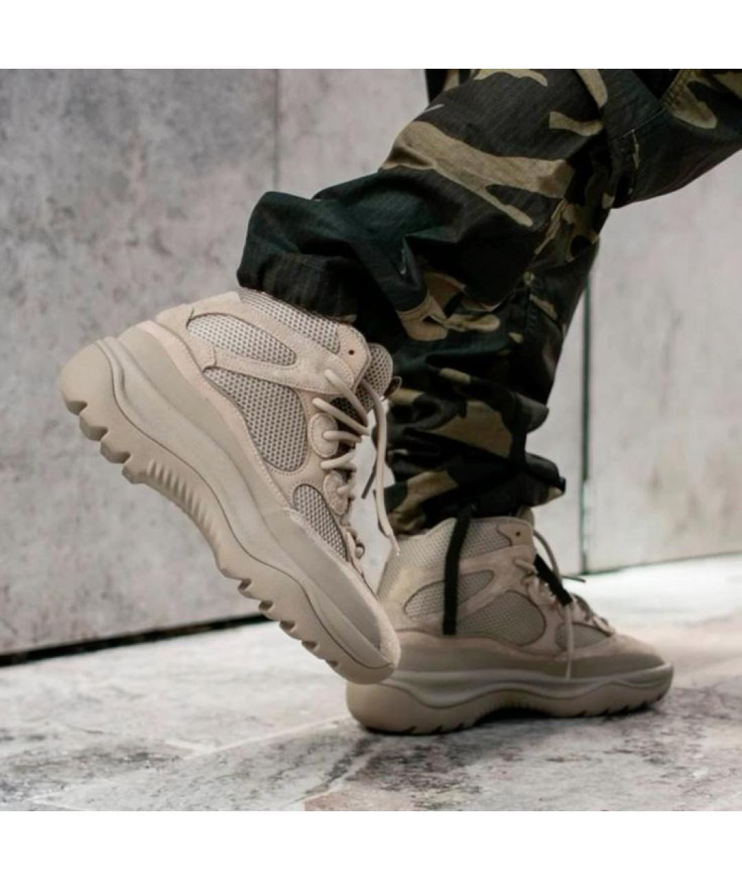 ADIDAS YEEZY Бежевые замшевые кроссовки, фото 5