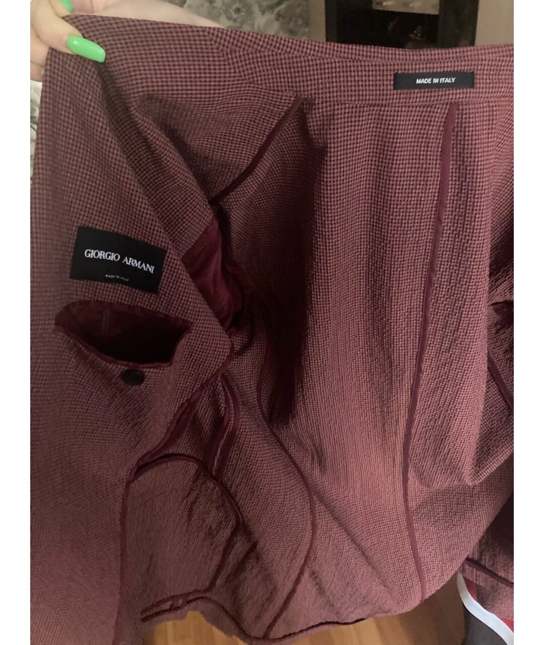 GIORGIO ARMANI Бордовый кашемировый пиджак, фото 3