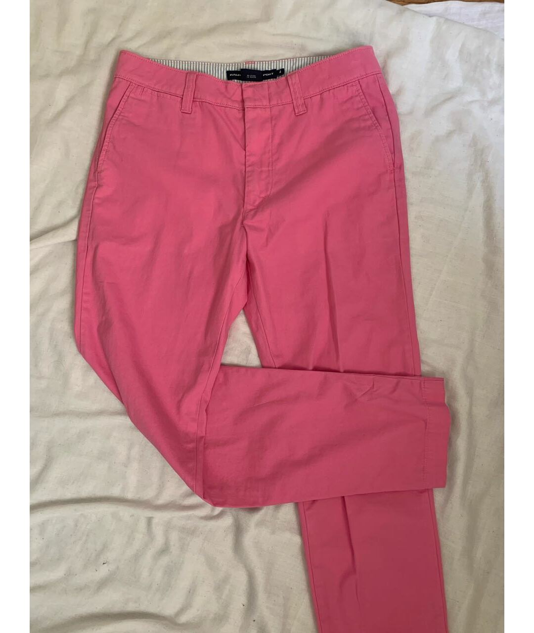 RALPH LAUREN Розовые хлопковые брюки чинос, фото 5