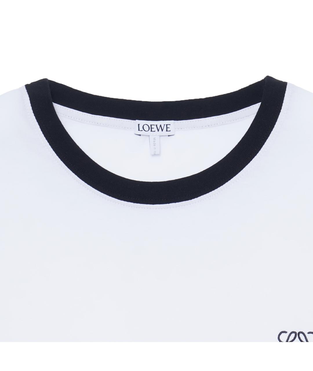 LOEWE Белая хлопковая футболка, фото 3