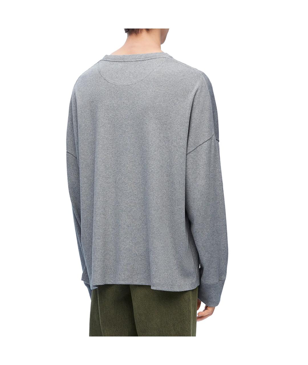 LOEWE Серая хлопковая футболка, фото 3