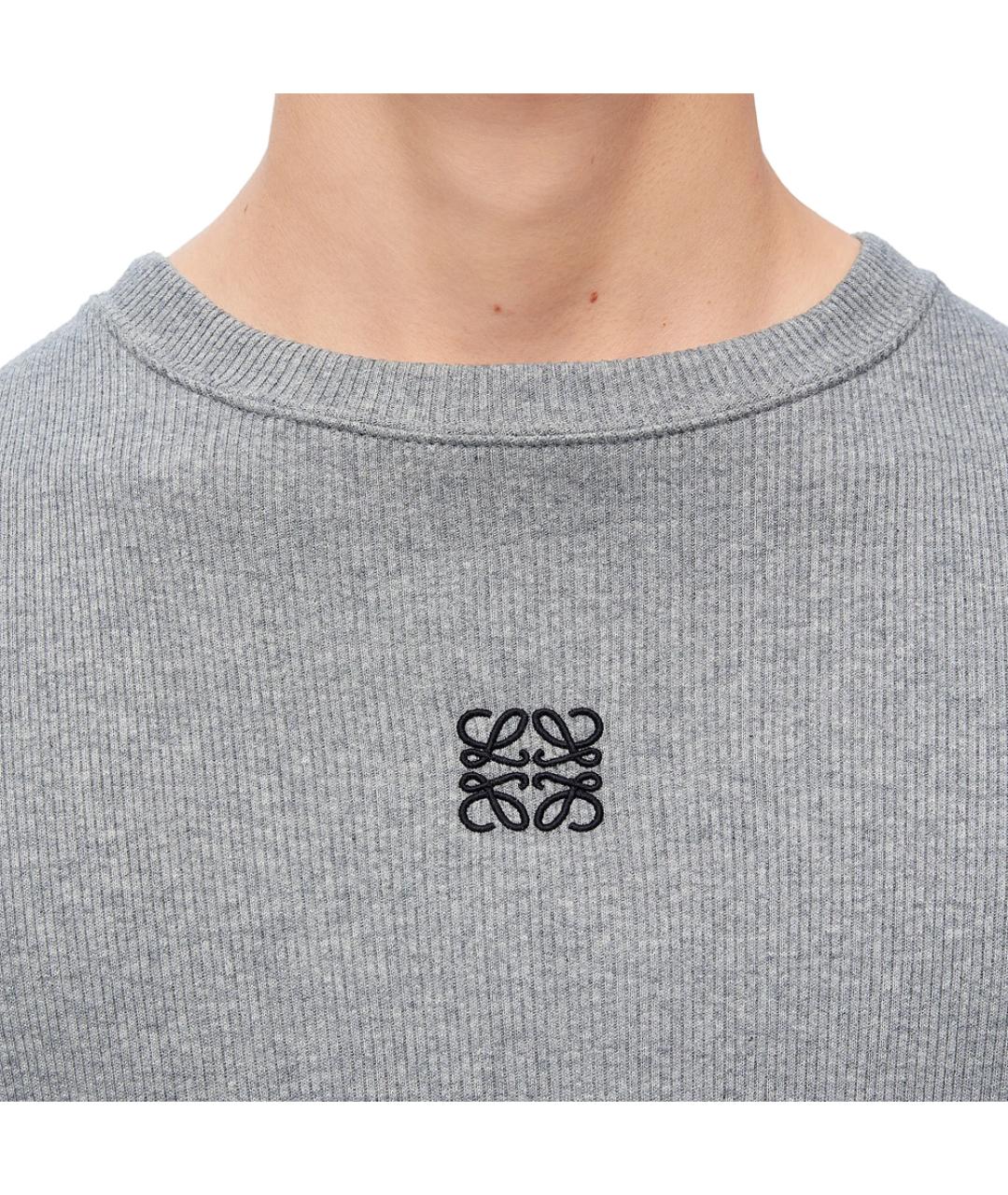 LOEWE Серая хлопковая футболка, фото 2