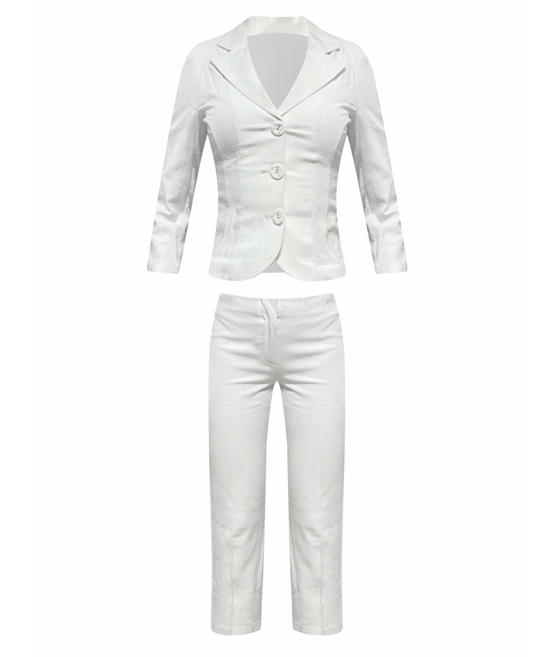 VDP Белый вискозный костюм с брюками, фото 1