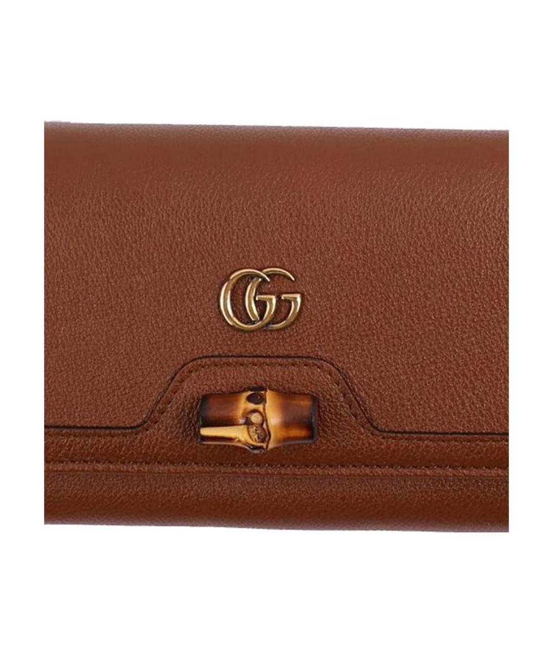 GUCCI Коричневый кожаный кошелек, фото 3