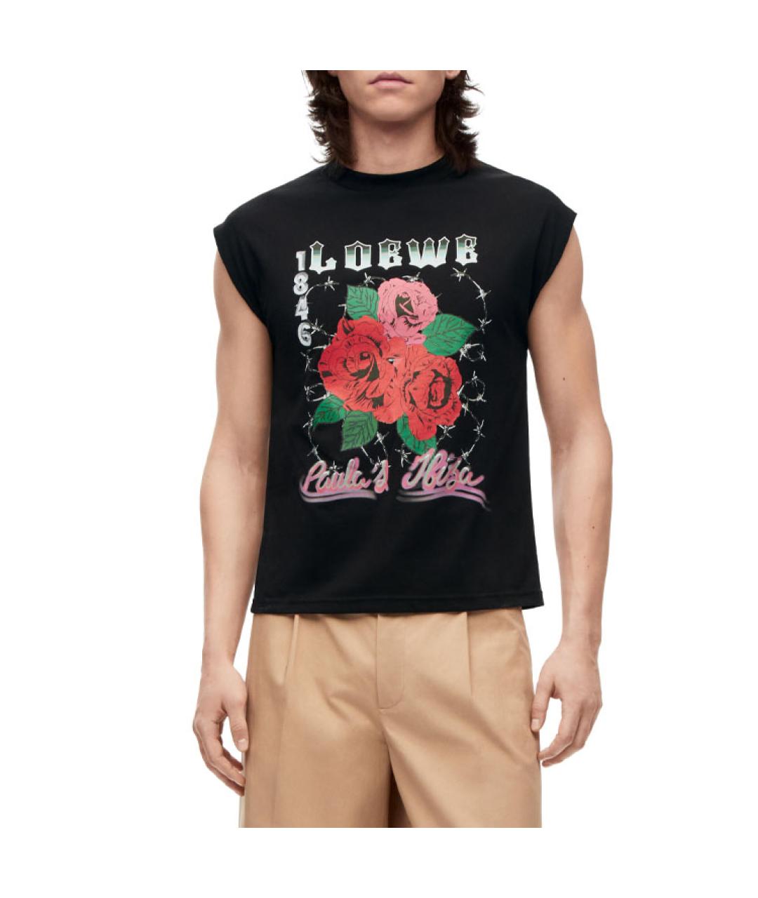 LOEWE Черная хлопковая футболка, фото 3