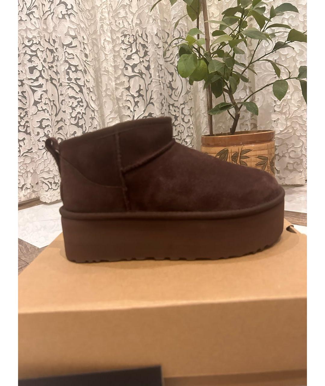 UGG AUSTRALIA Коричневые замшевые ботинки, фото 5