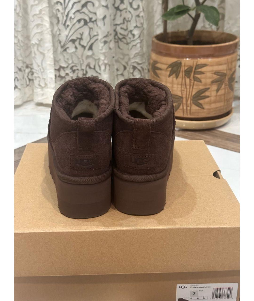 UGG AUSTRALIA Коричневые замшевые ботинки, фото 4