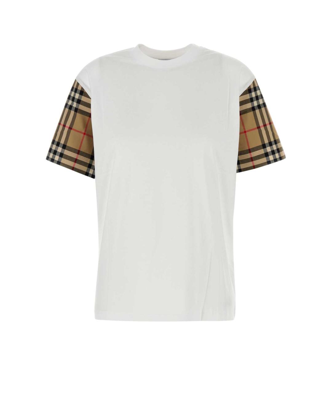 BURBERRY Белая хлопковая футболка, фото 1